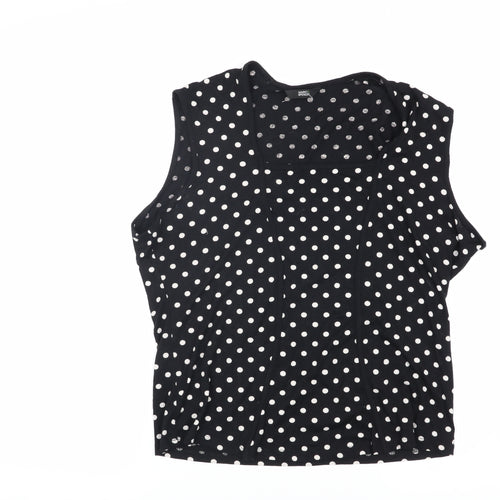 Marks and Spencer Women's Black Polka Dot Tank Top