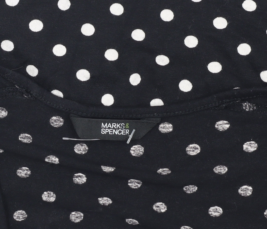 Marks and Spencer Women's Black Polka Dot Tank Top