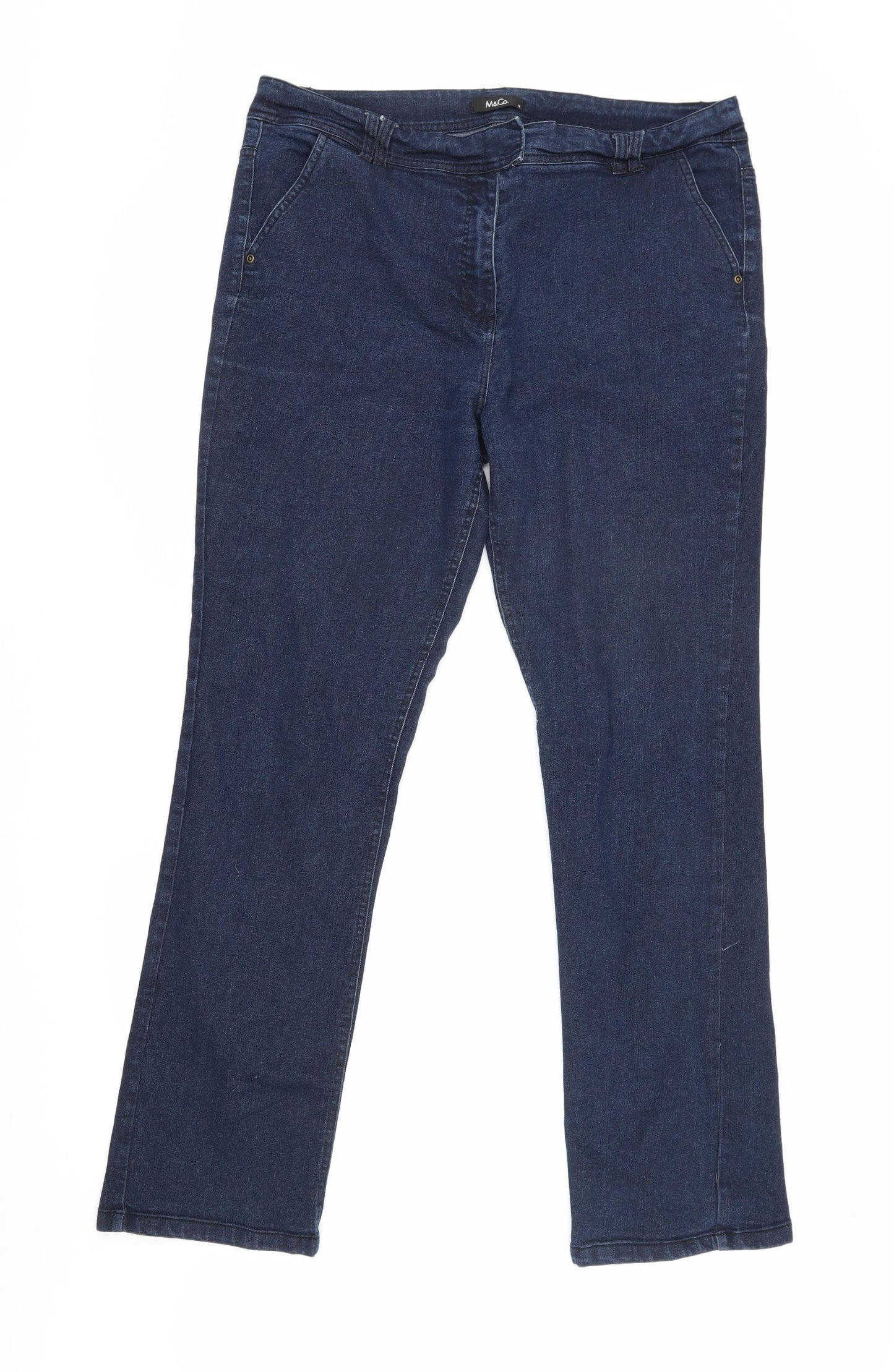 M&Co Women's Blue Regular Fit Jeans Size 16