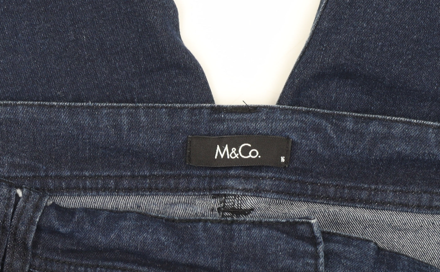 M&Co Women's Blue Regular Fit Jeans Size 16