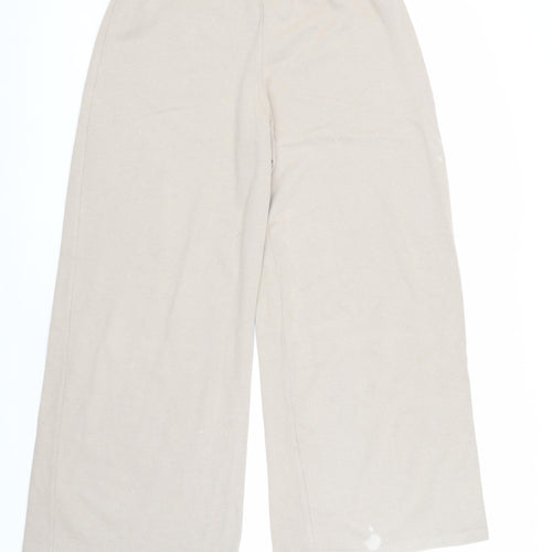 Zara Women's Beige Wide-Leg Sweatpants, Size L