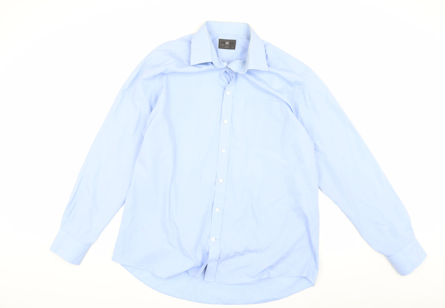 Marks and Spencer Men's Blue Regular Fit Dress Shirt