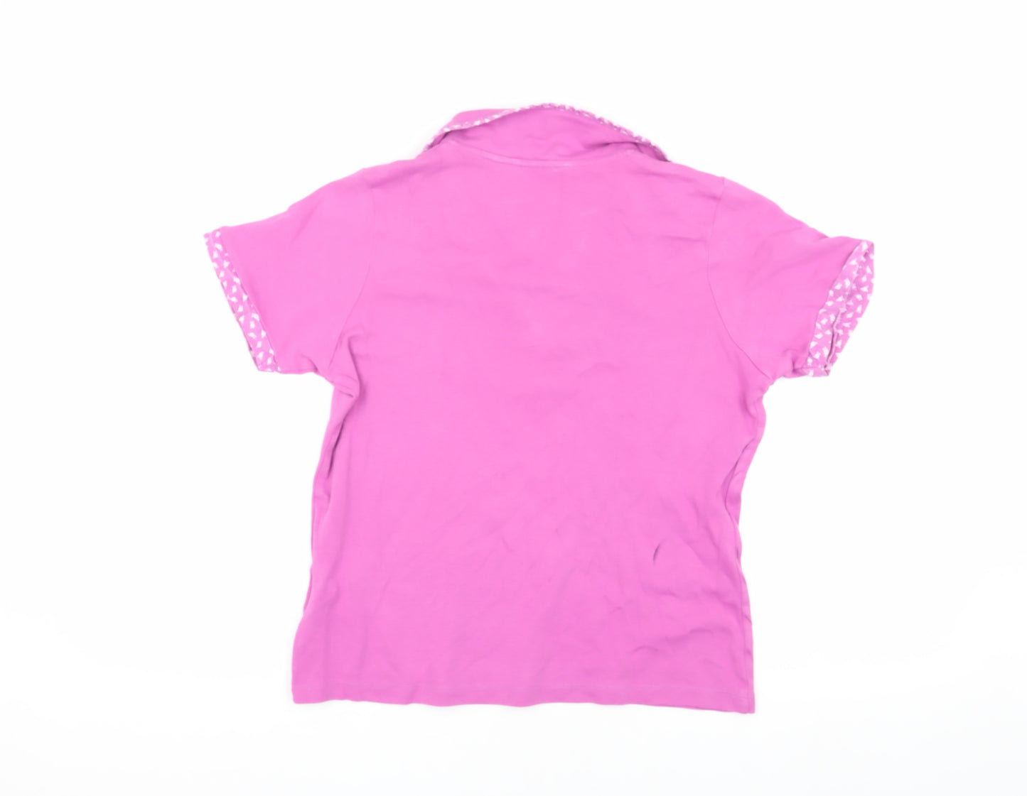 Isle Women's Pink Cotton Polo Shirt, Size S, Casual Look