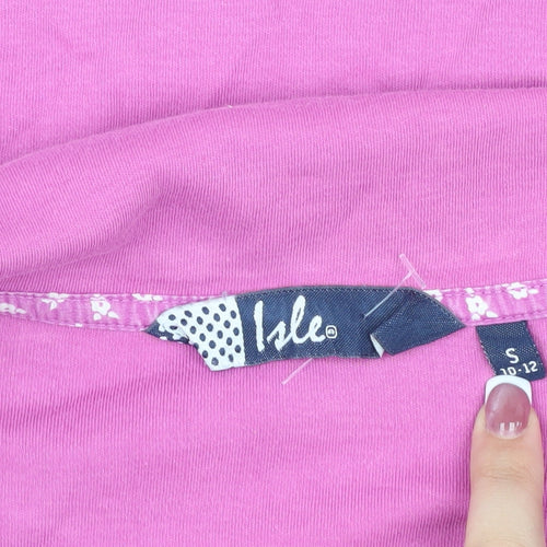 Isle Women's Pink Cotton Polo Shirt, Size S, Casual Look