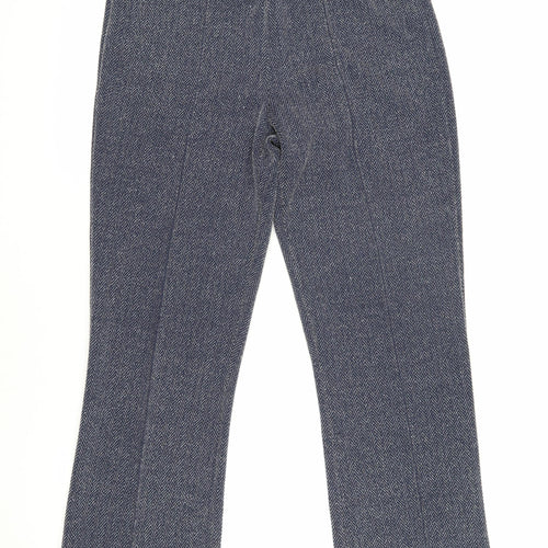Bonmarché Women's Blue Herringbone Trousers Size 10