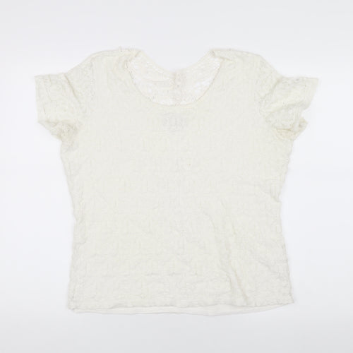 Marks and Spencer Women's Ivory Lace T-Shirt Size 14