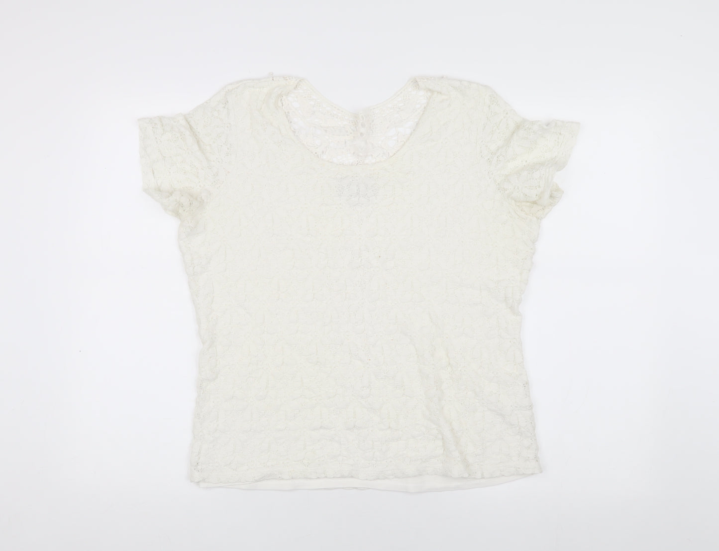 Marks and Spencer Women's Ivory Lace T-Shirt Size 14