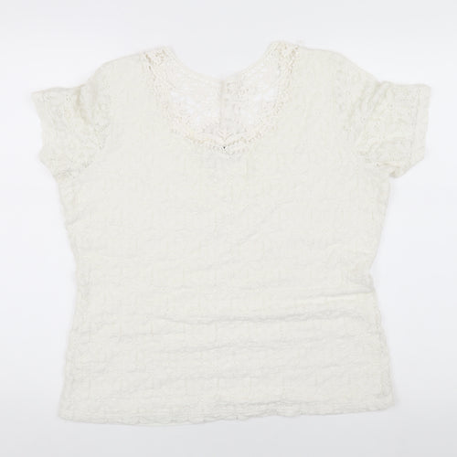 Marks and Spencer Women's Ivory Lace T-Shirt Size 14