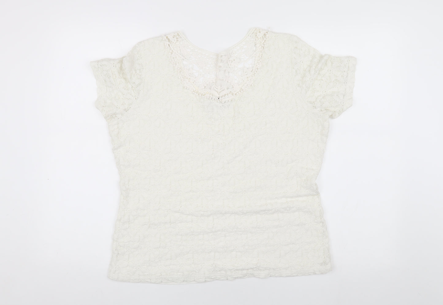 Marks and Spencer Women's Ivory Lace T-Shirt Size 14