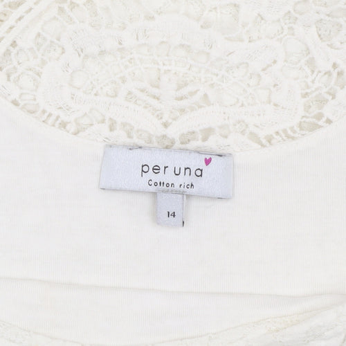 Marks and Spencer Women's Ivory Lace T-Shirt Size 14