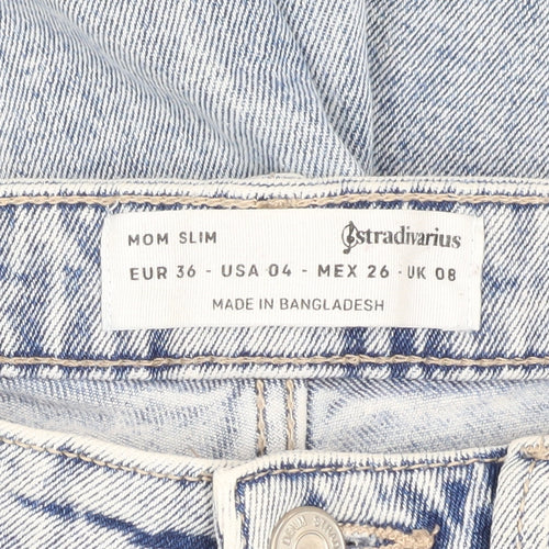 Stradivarius Women's Blue Mom Jeans Size 8 Slim Fit