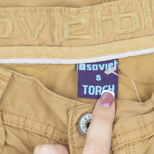 Soviet Men's Beige Chino Shorts - Size S