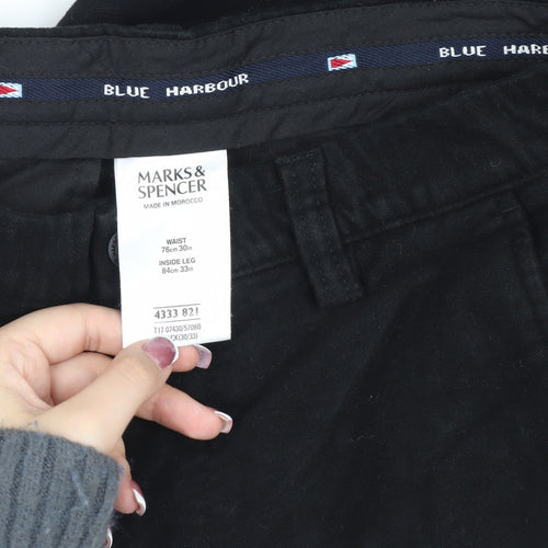 Marks and Spencer Men's Black Trousers, Size 30