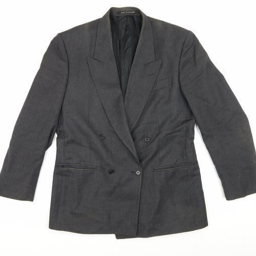 Pin Stripe Grey Men's Blazer 40 Regular Wool Blend