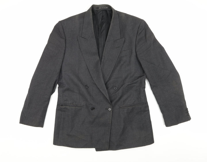 Pin Stripe Grey Men's Blazer 40 Regular Wool Blend