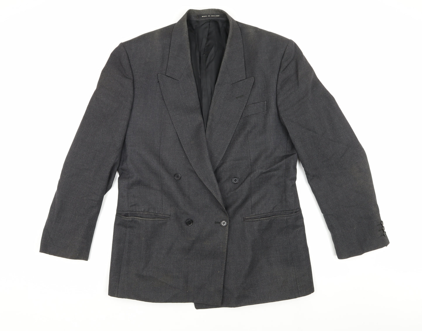 Pin Stripe Grey Men's Blazer 40 Regular Wool Blend