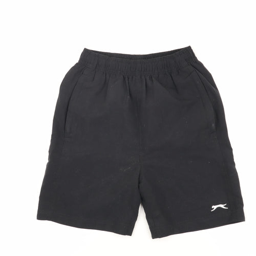 Slazenger Boys Black Athletic Shorts 11-12 Yrs Gym Running