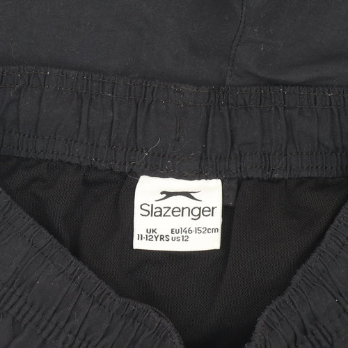 Slazenger Boys Black Athletic Shorts 11-12 Yrs Gym Running