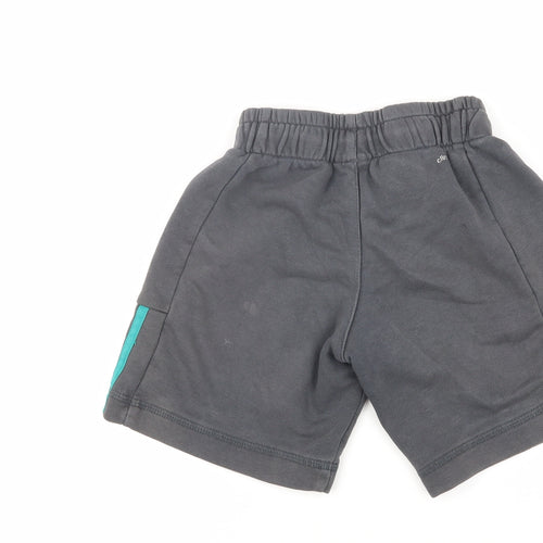 adidas Boys Grey Athletic Shorts 7-8 Years Gym & Training