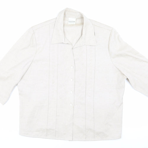 Eastex Women's Beige Blouse Size 16 Classic Collared