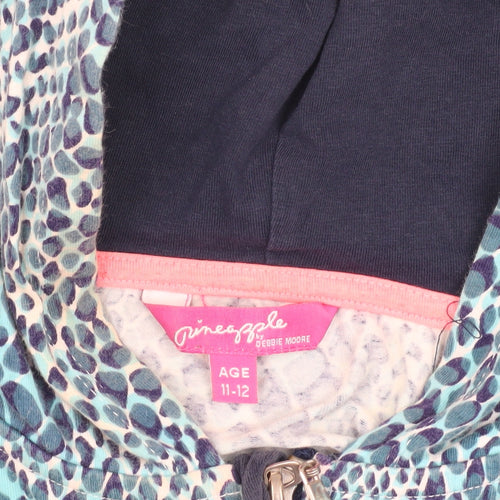 Pineapple Girls Blue Hooded Animal Print Jacket 11-12 Years