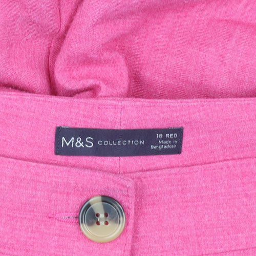 Marks and Spencer Pink Women's Trousers Size 16