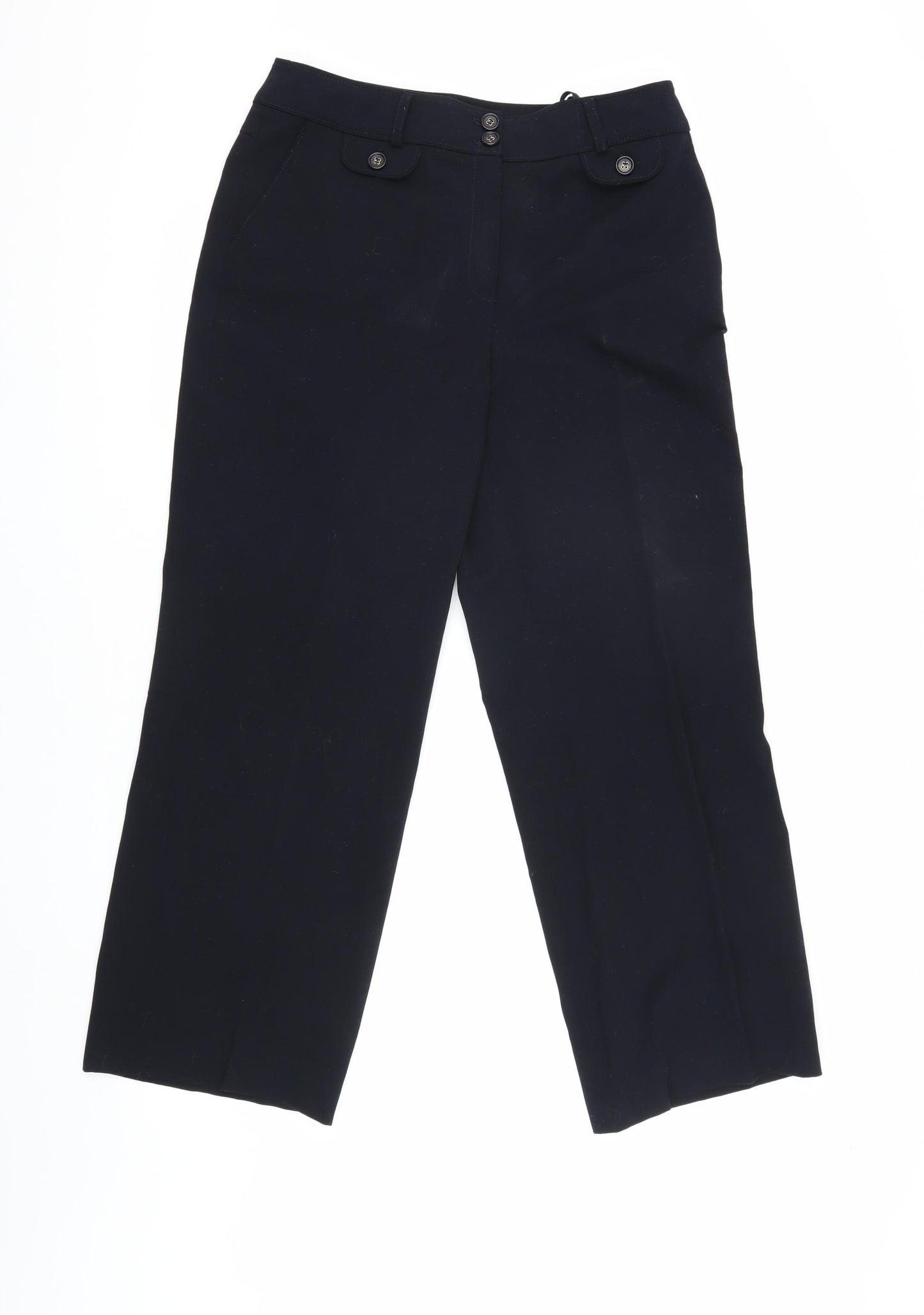 Gelco Women's Black Trousers Size 10 Button Accents