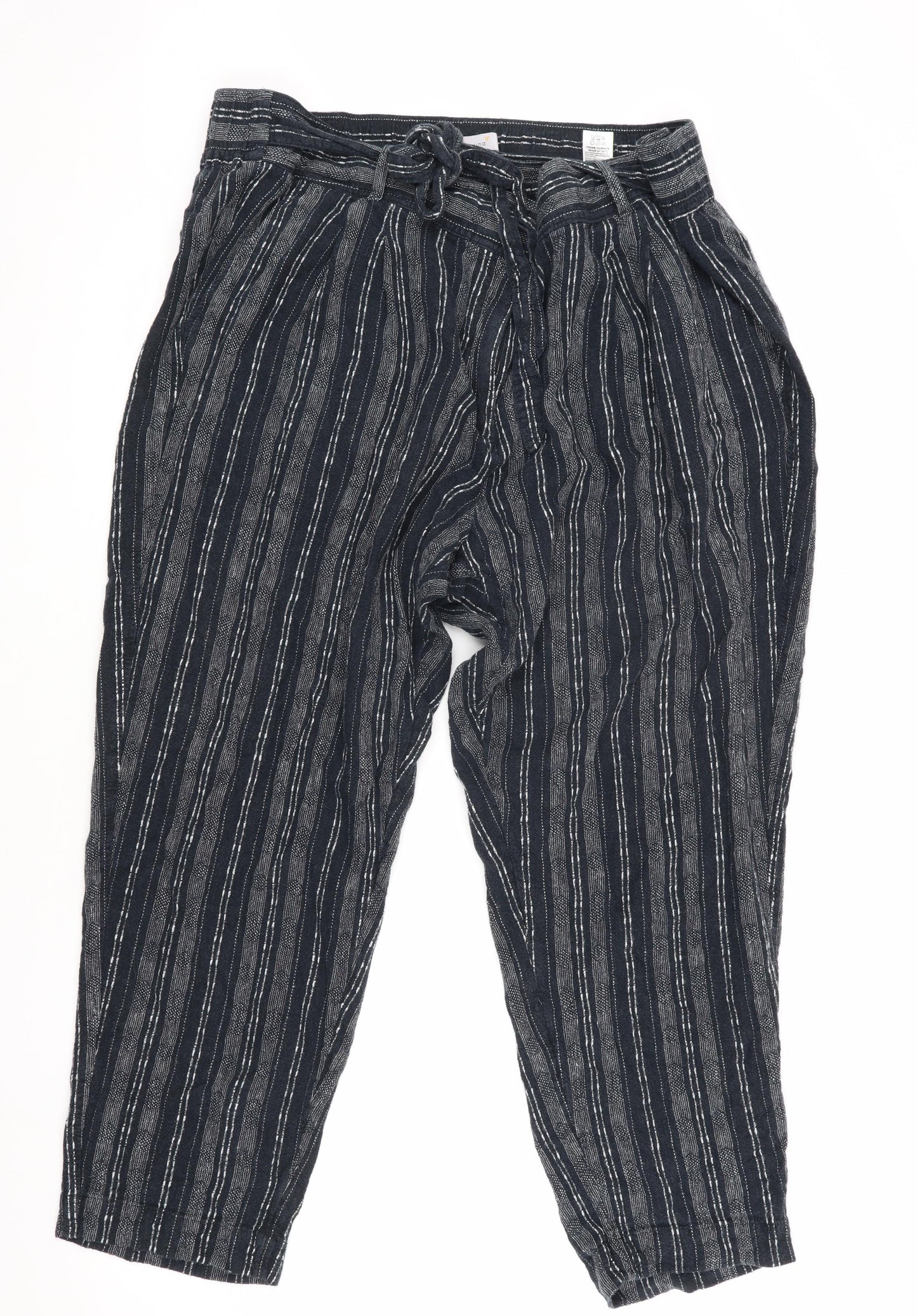 Marks and Spencer Women's Black Cropped Cotton Trousers