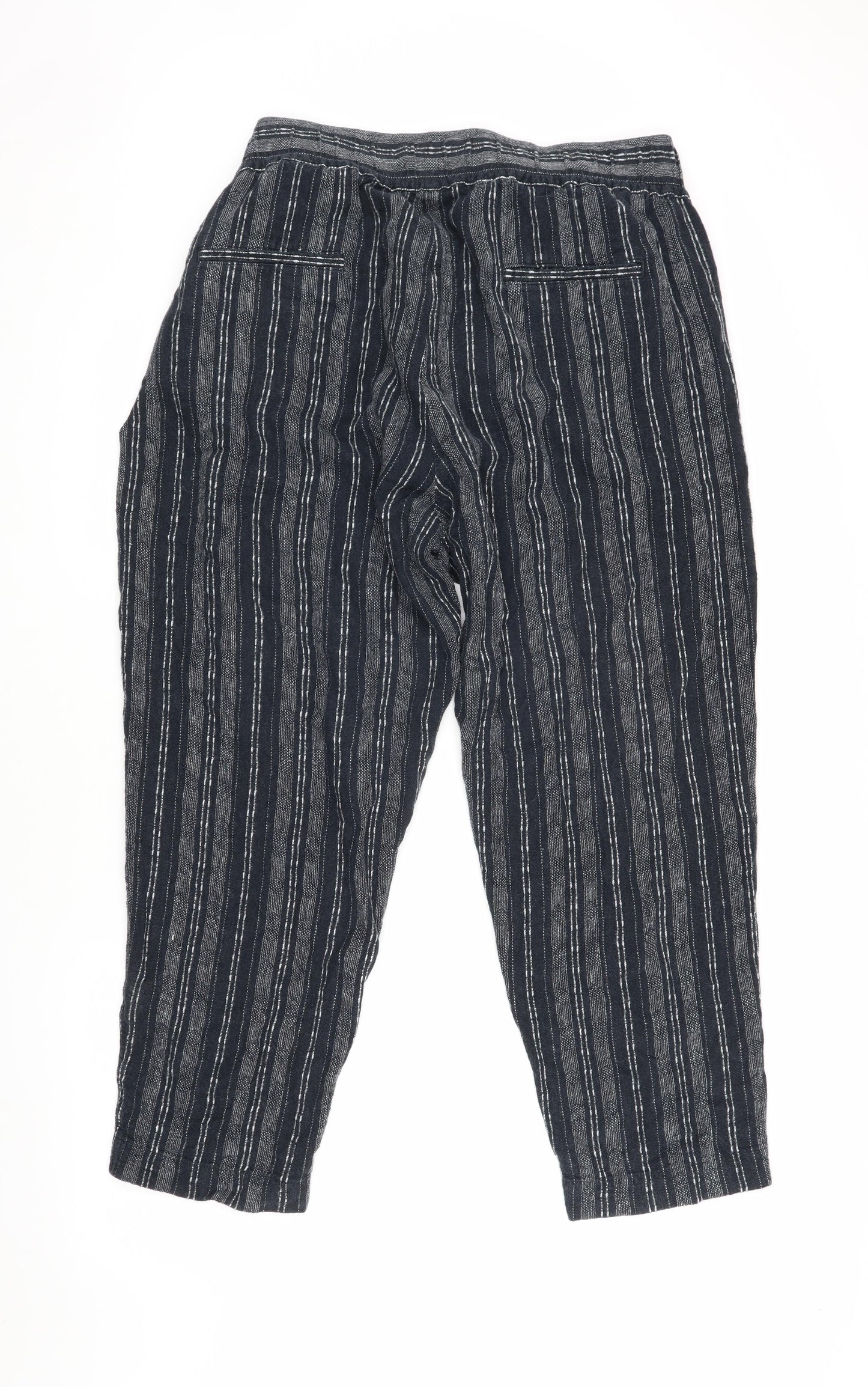 Marks and Spencer Women's Black Cropped Cotton Trousers