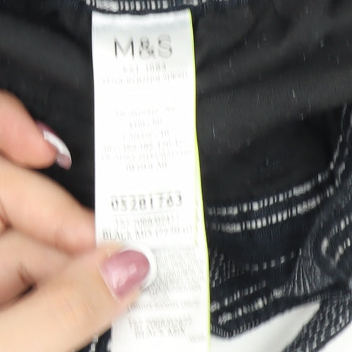 Marks and Spencer Women's Black Cropped Cotton Trousers