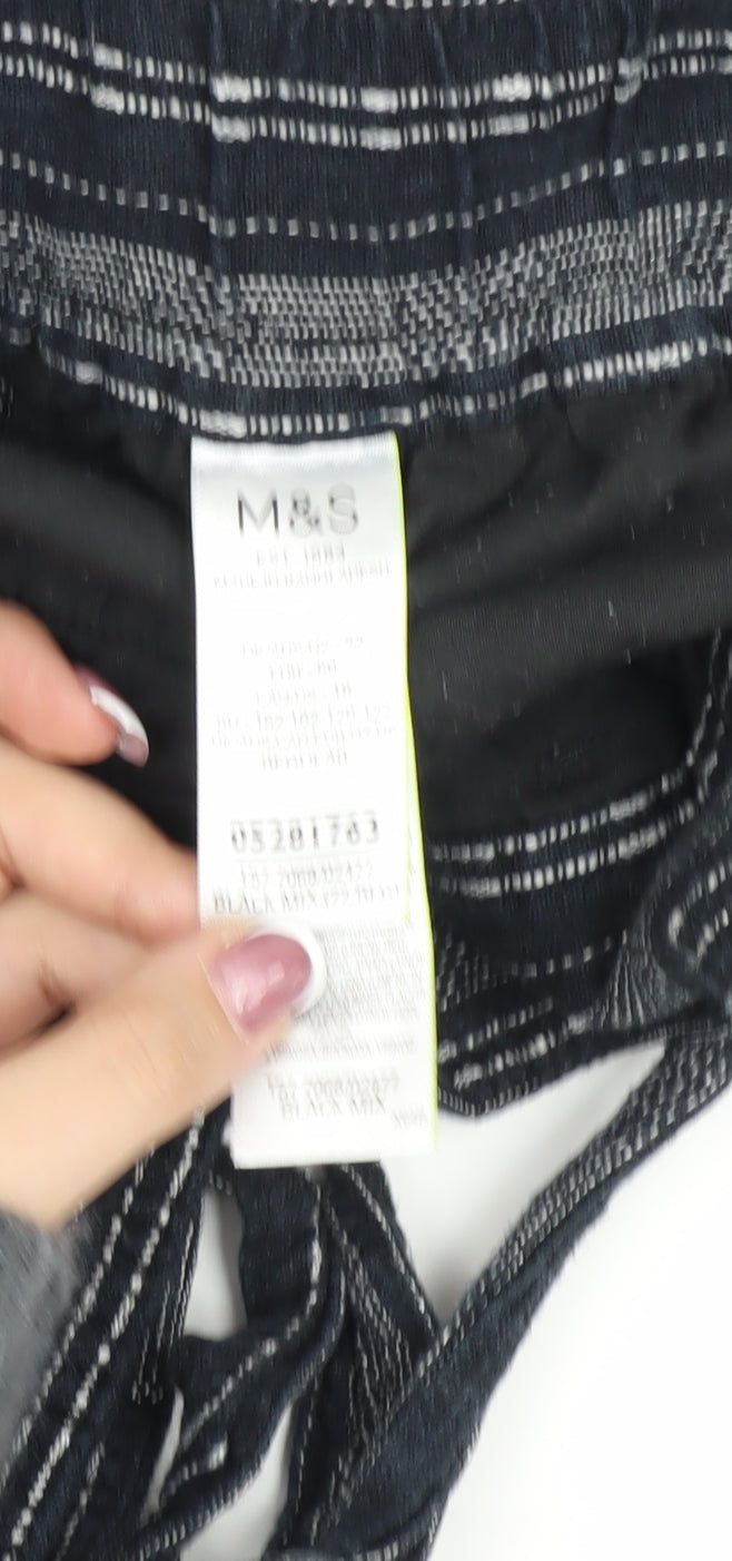 Marks and Spencer Women's Black Cropped Cotton Trousers