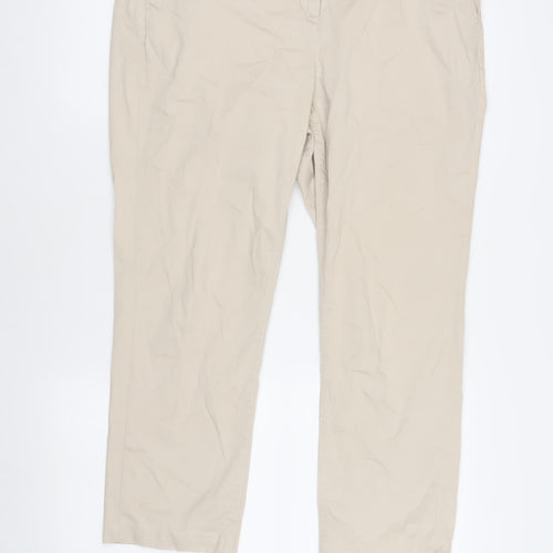 Marks and Spencer Women's Beige Chino Trousers Size 14