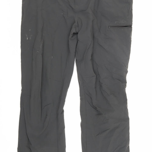 Rohan Men's Black Cargo Trousers Size M with Pockets