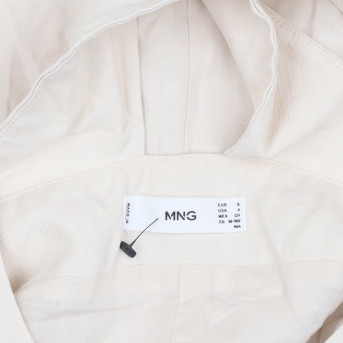 MNG Women's Beige S Pinafore Dress with Buttons