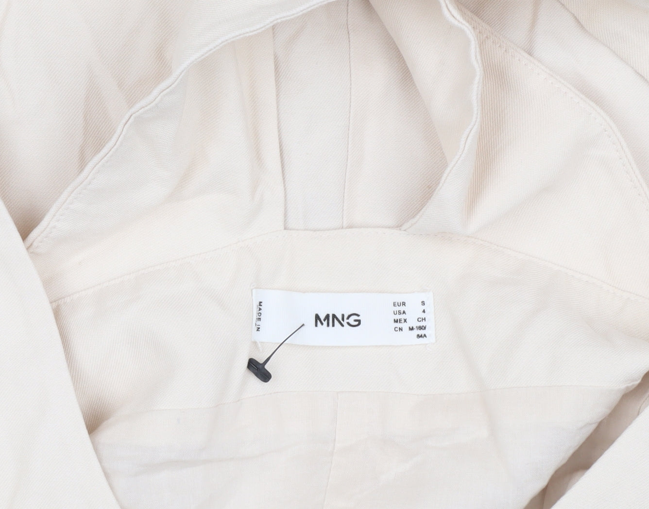 MNG Women's Beige S Pinafore Dress with Buttons