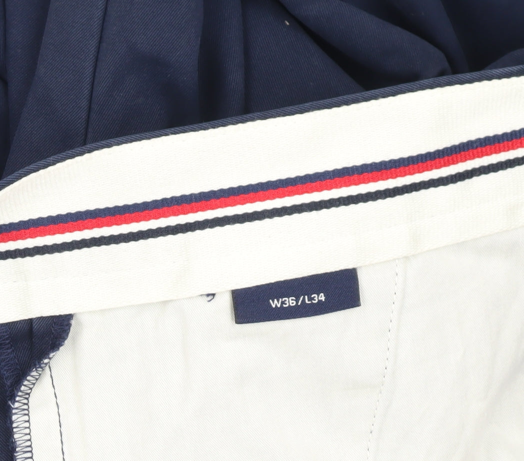 GANT Men's Blue Chino Trousers, 36W Regular Fit