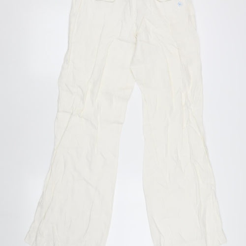 River Island Women's White Linen Trousers Size 8