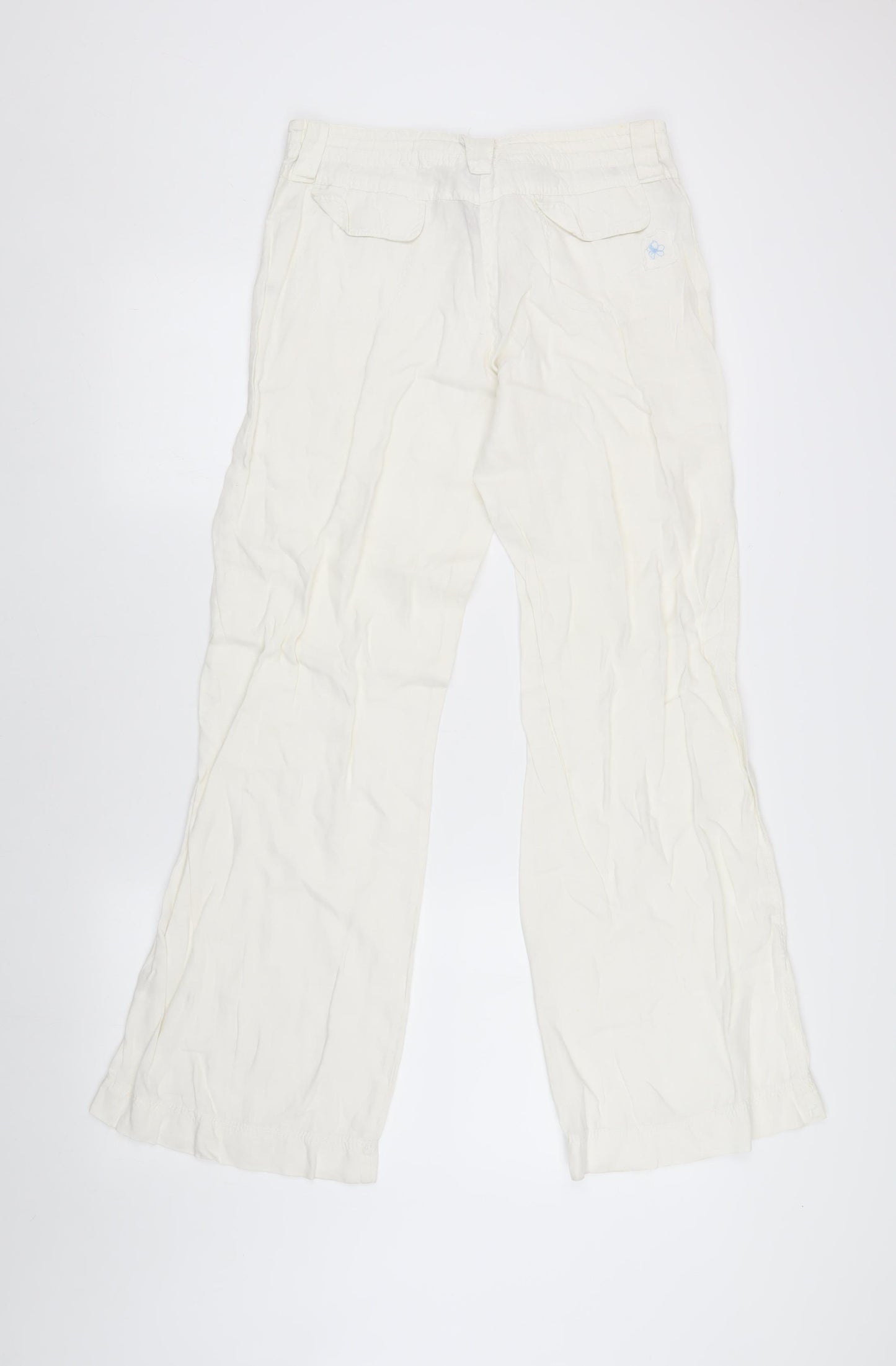 River Island Women's White Linen Trousers Size 8