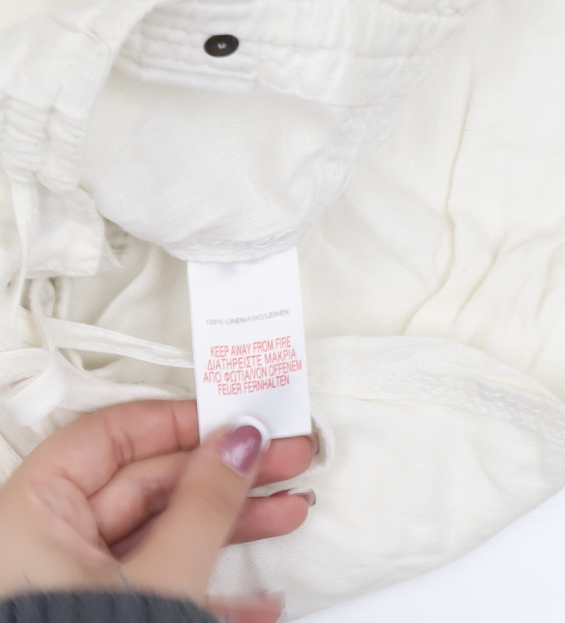 River Island Women's White Linen Trousers Size 8