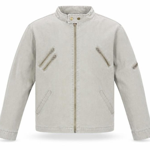 Fashion Union Beige Biker Jacket, Men's M, Casual Style