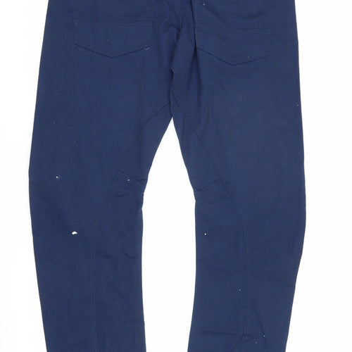 Crafted Men's Blue Large Trousers with Pockets