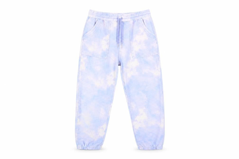 Front view of Lands' End girls’ multicoloured jogger tie dye trousers, size L