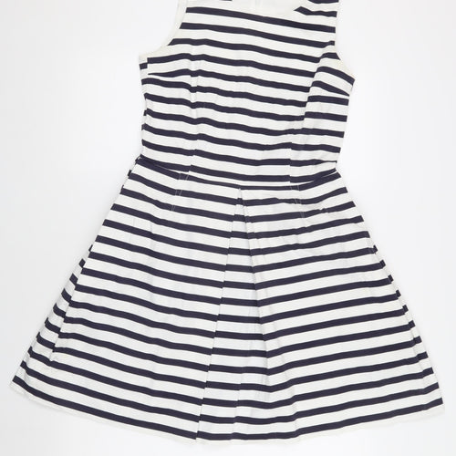 Gap Women's White Striped Fit & Flare Dress