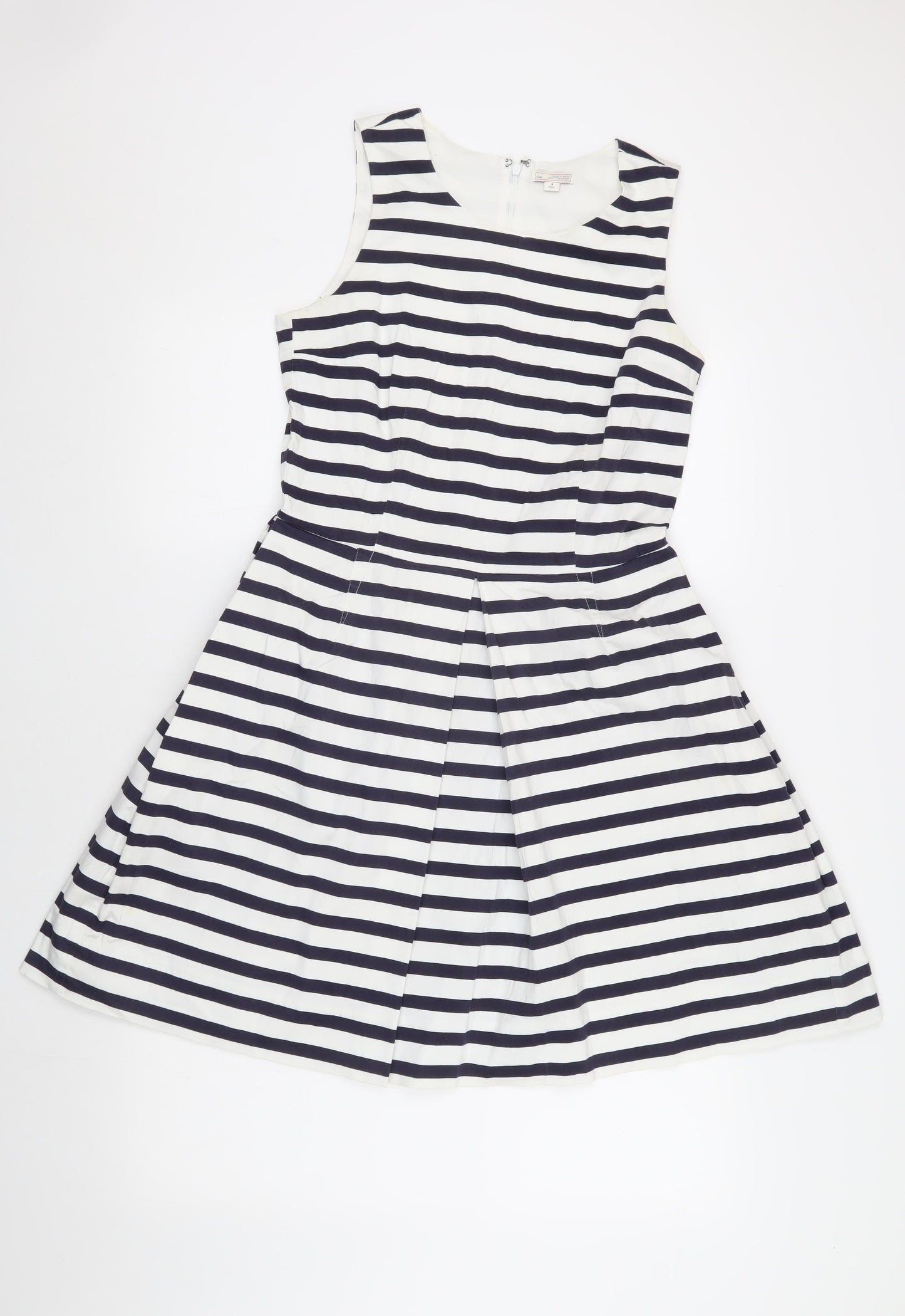 Gap Women's White Striped Fit & Flare Dress