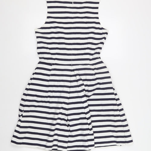 Gap Women's White Striped Fit & Flare Dress