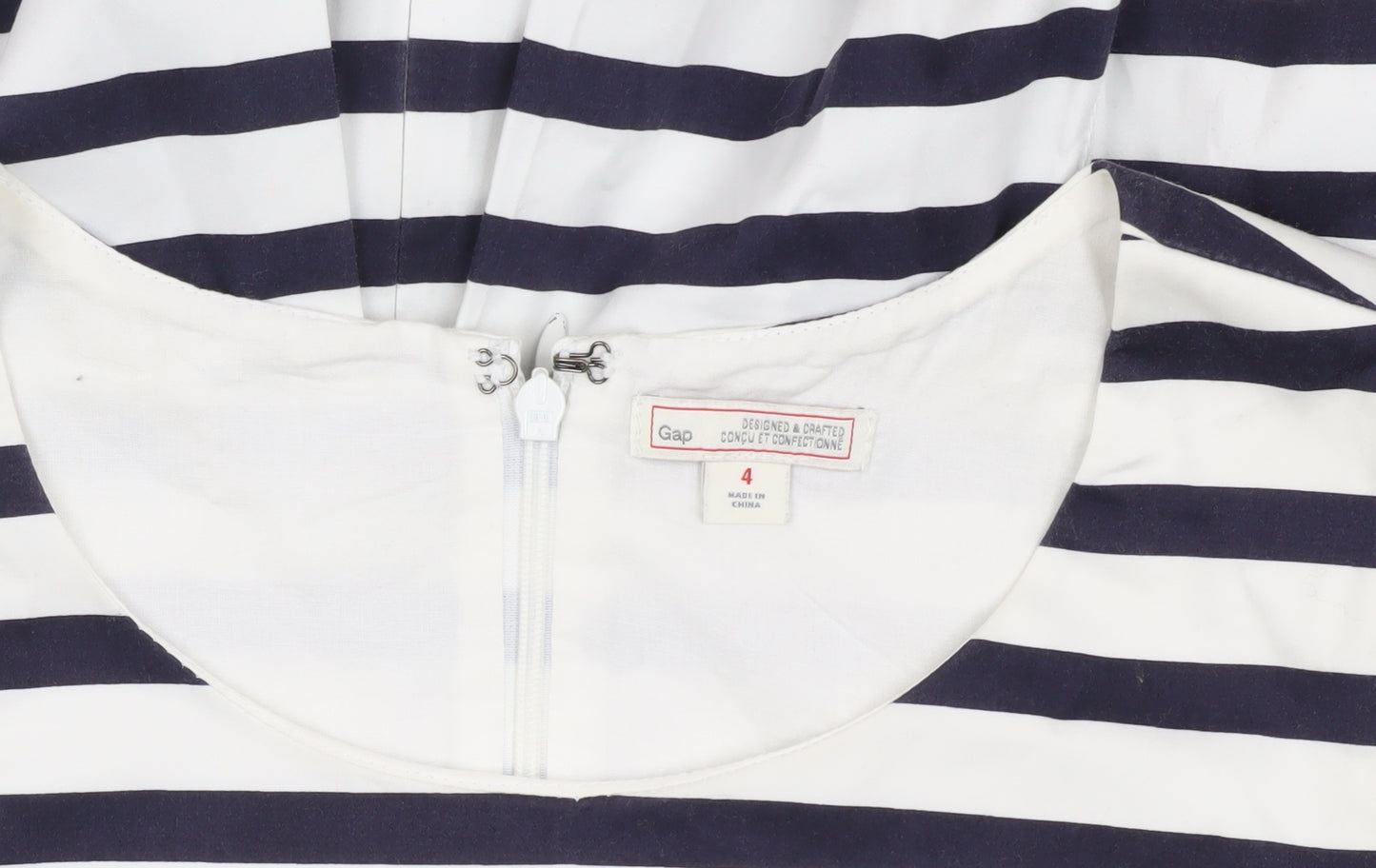 Gap Women's White Striped Fit & Flare Dress