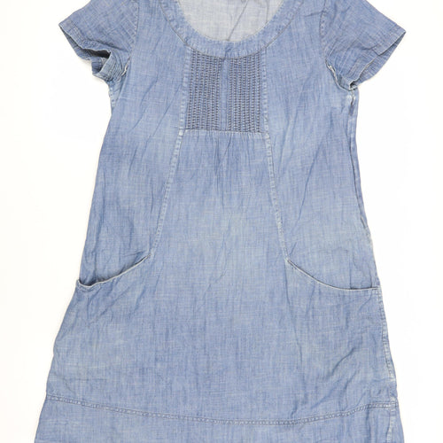 Seasalt Women's Blue Cotton Shift Dress Size 10