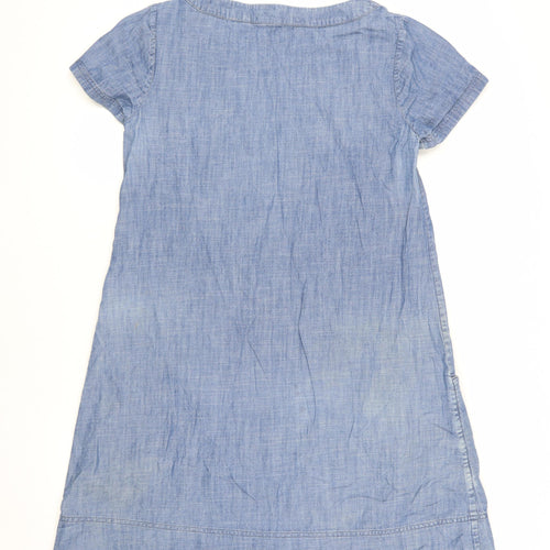 Seasalt Women's Blue Cotton Shift Dress Size 10