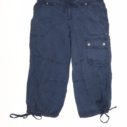Topshop Women's Blue Cargo Trousers Size 8