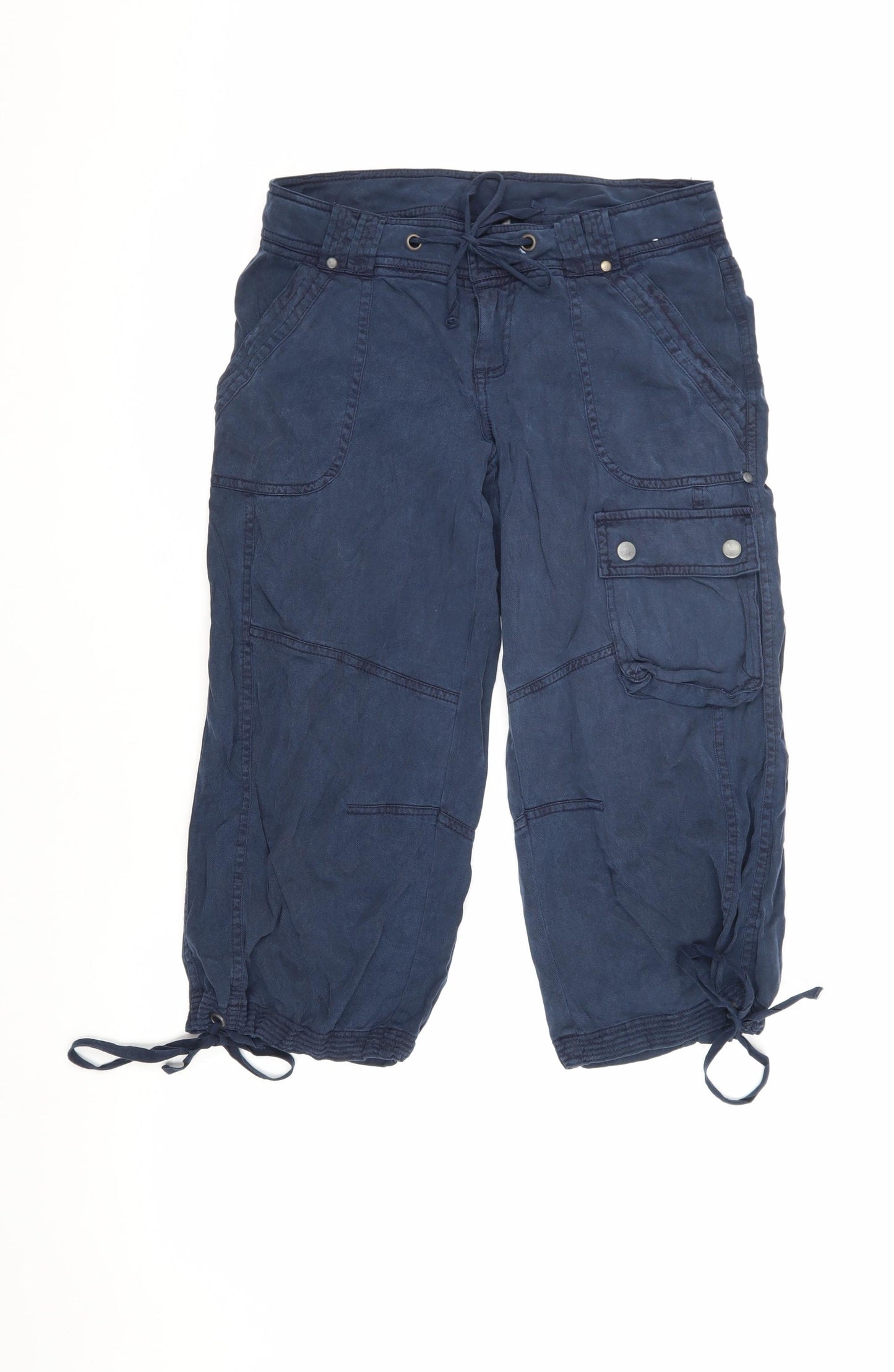Topshop Women's Blue Cargo Trousers Size 8